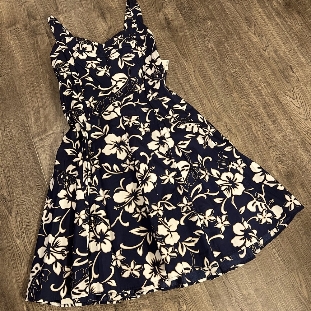 NWT Navy Hilo Hattie Hawaiian Dress Sz XL